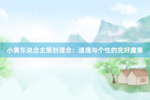 小黄东说念主策划理念:道理与个性的完好麇集